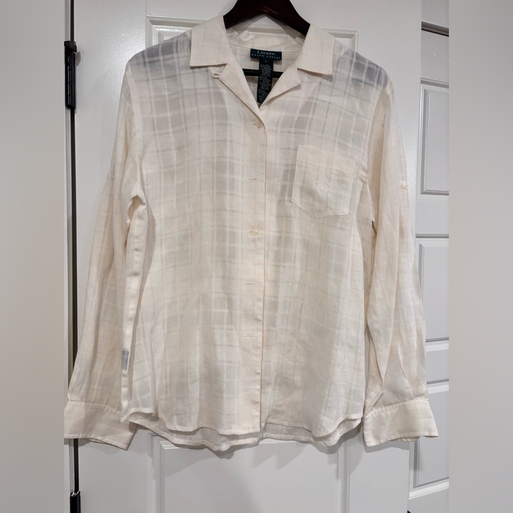 Ralph Lauren linen button down blouse